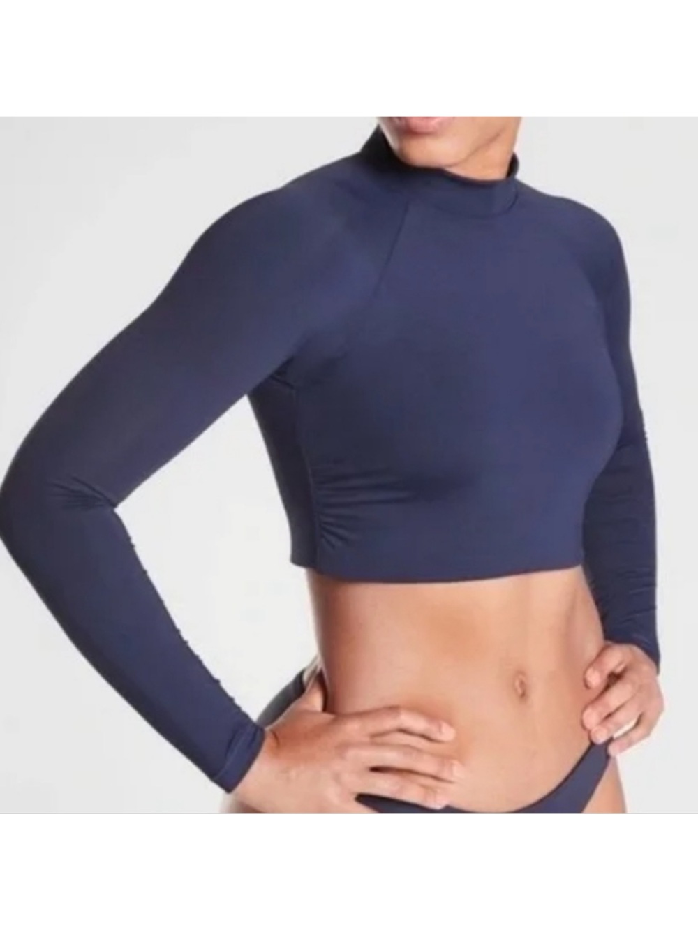 NEW Athleta North Point Crop Rashguard Navy XL